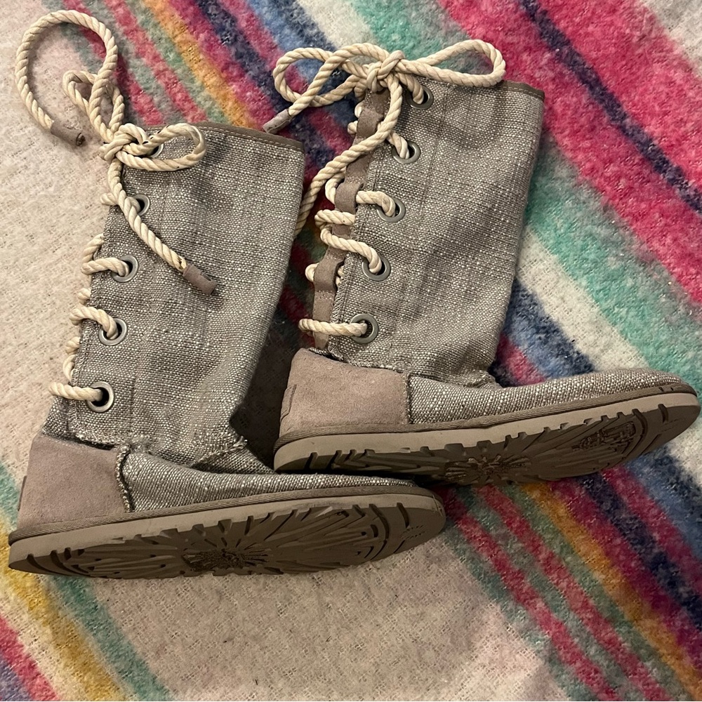 UGG Gray Lace-Up Boots